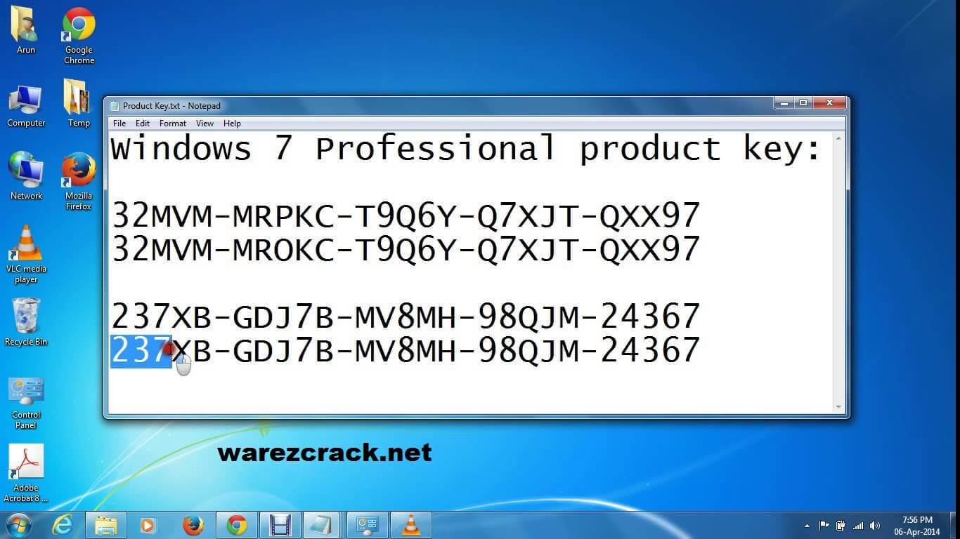 Serial Key Windows 7 Profesional